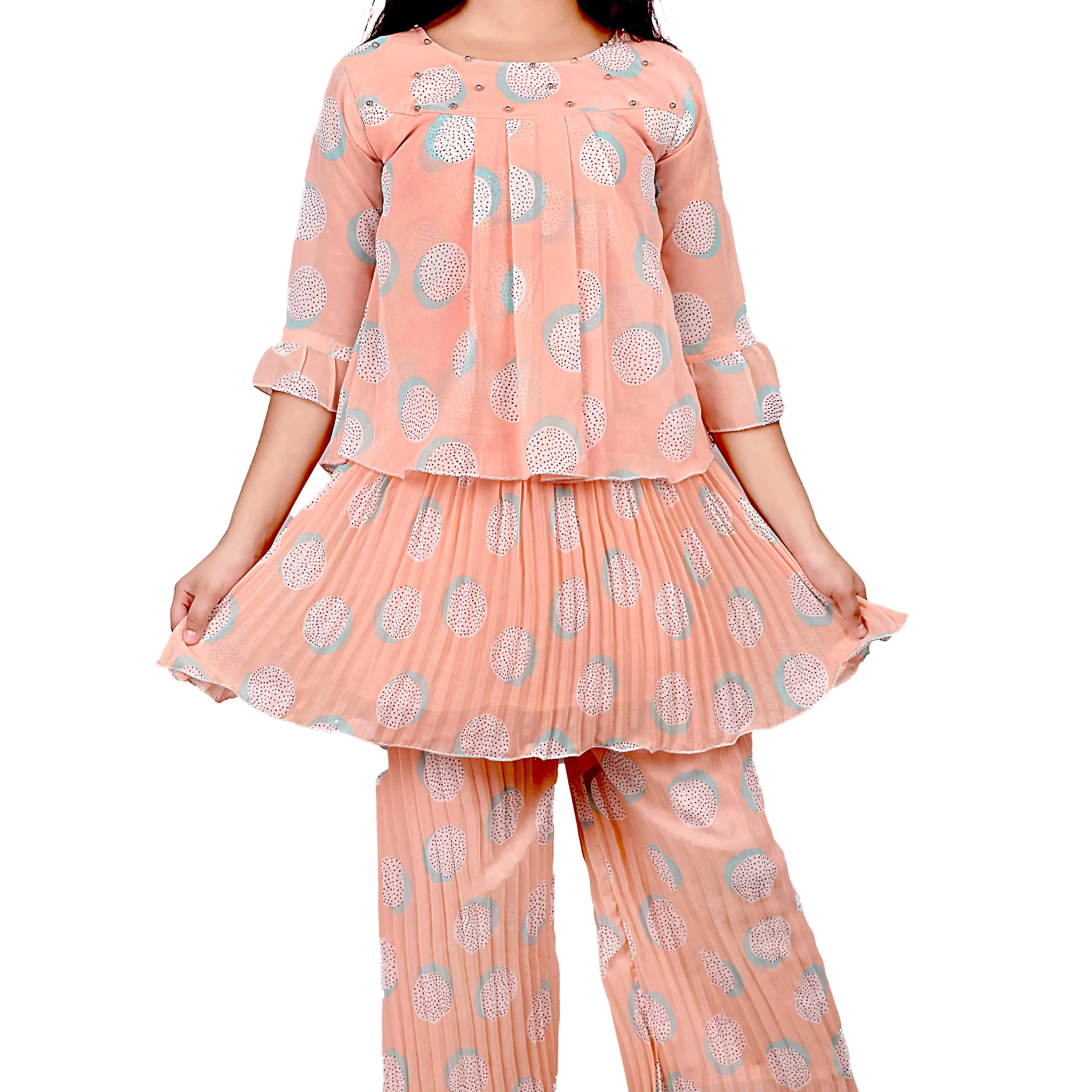 Best Quality High on Demand New Design Girls Clothing Kurti Plazzo Set for Festive Wear Use from Indian Exporter