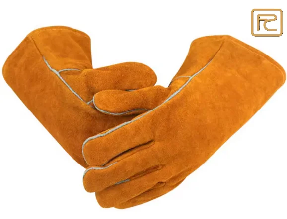 High Quality 14 Inch Cow Split Leather Welding Gloves with Latex Coating Safety Work Gloves Touch Screen Function Outdoor Use