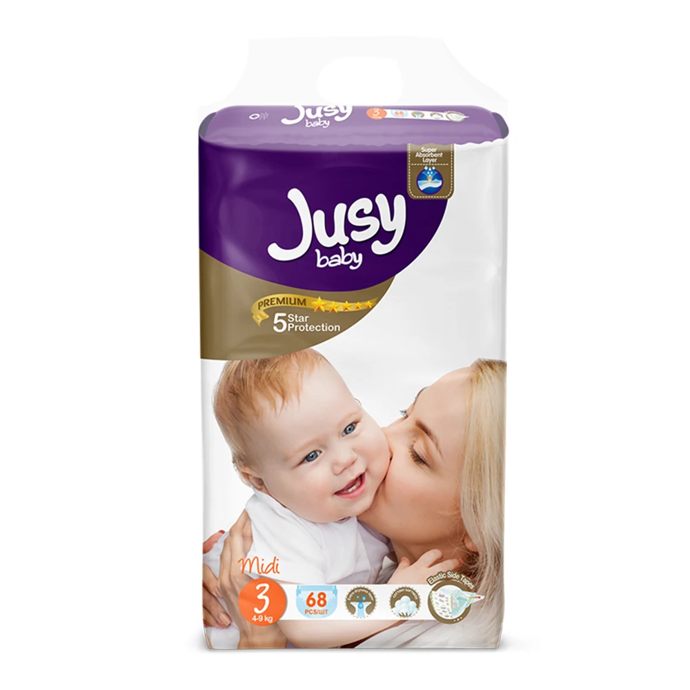 Baby Diaper Flexible Side Strip Super Absorbent Layer Soft and Cotton Double Leak Proof Barrier High Absorbent Wetness Indicator