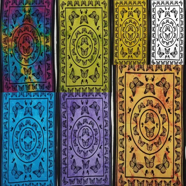 Small Tapestry Cotton Butterfly Mandala Wall Hanging Tapestry All Color Table Cover Poster Beautiful