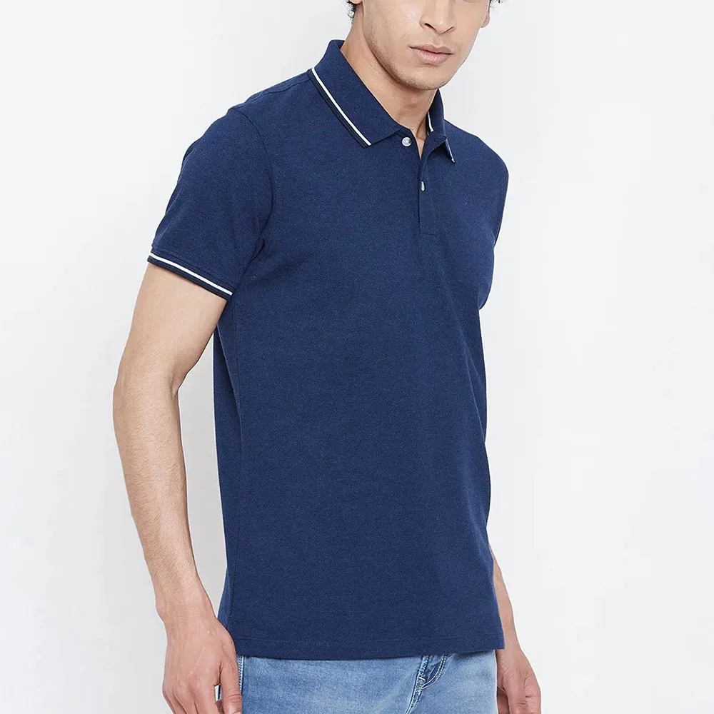 2024 New Latest Design Toweling Polo Shirt 100% organic cotton terry cloth ecofriendly Contrast Striped polo shirt for men