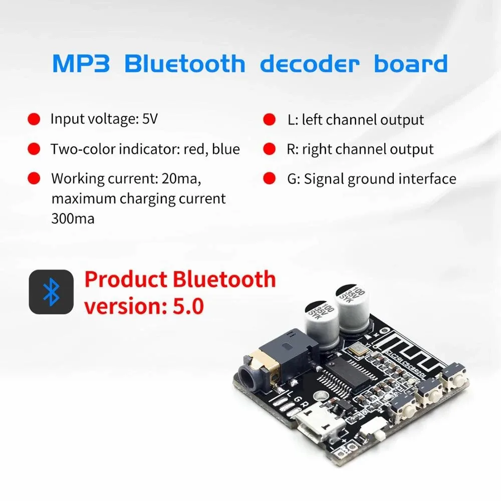 VHM-314 V.20 MP3 Bluetooth audio receiver decoder board 5.0 lossless car audio amplifier module