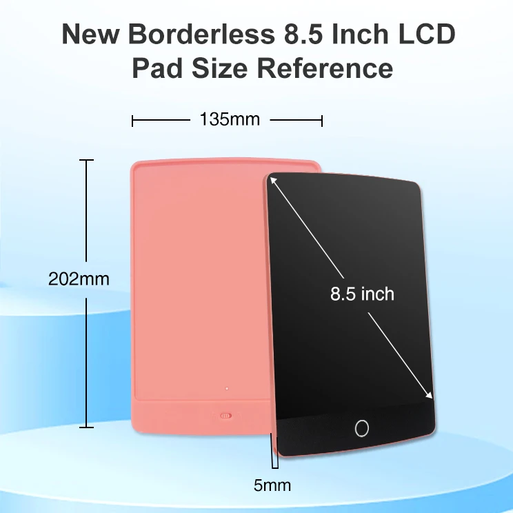 2022 New 8.5 Inch Borderless Digital Drawing Board Erasable Graffiti Education Learning Colorful Electronic Lcd Writing Tablet