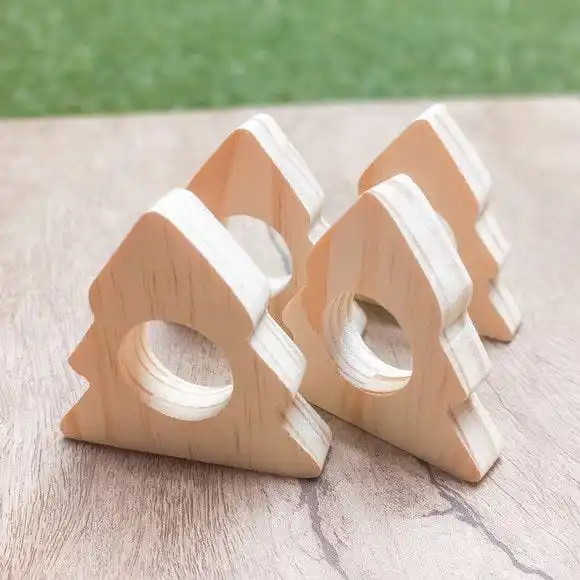 Wooden napkin ring holder for square shape and flower design napkin holder napkin ring for customized size