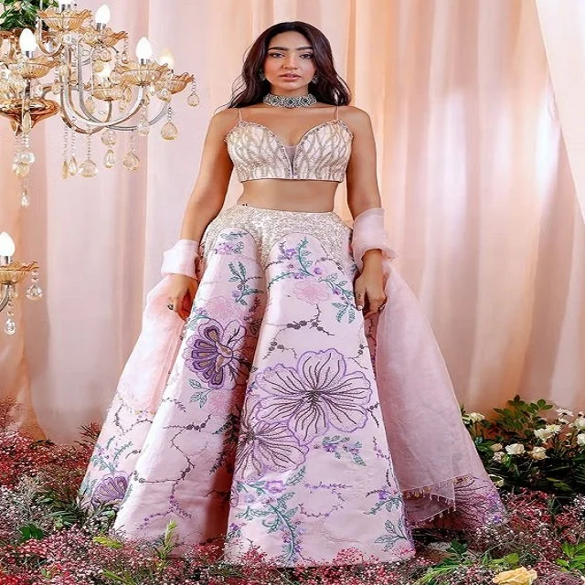Новый дизайн объемный заказ бархатный Lehenga Choli для женщин Лучшая цена Lahnga свадьбы онлайн-покупка из Индии 2023 шт.
