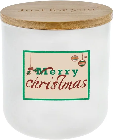 Christmas Candles - Candles for Home Scented, Handmade Ceramic Jar 11.5oz Natural Soy Wax-Christmas Vanilla Coconut