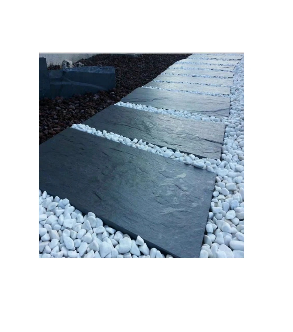 Black slate stone Anti-slip stone tile Outdoor paving made of natural Slate stone  best quality good price top sale