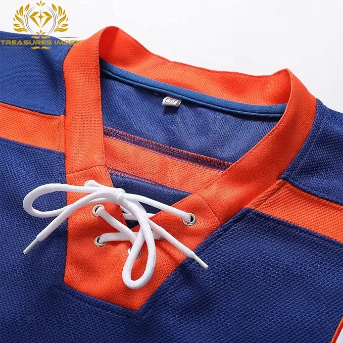 Unisex Ice Hockey T-Shirts V-Neck Full Sleeves Sport Uniform Polyester Fabric Jerseys Athletic Wear Clothing