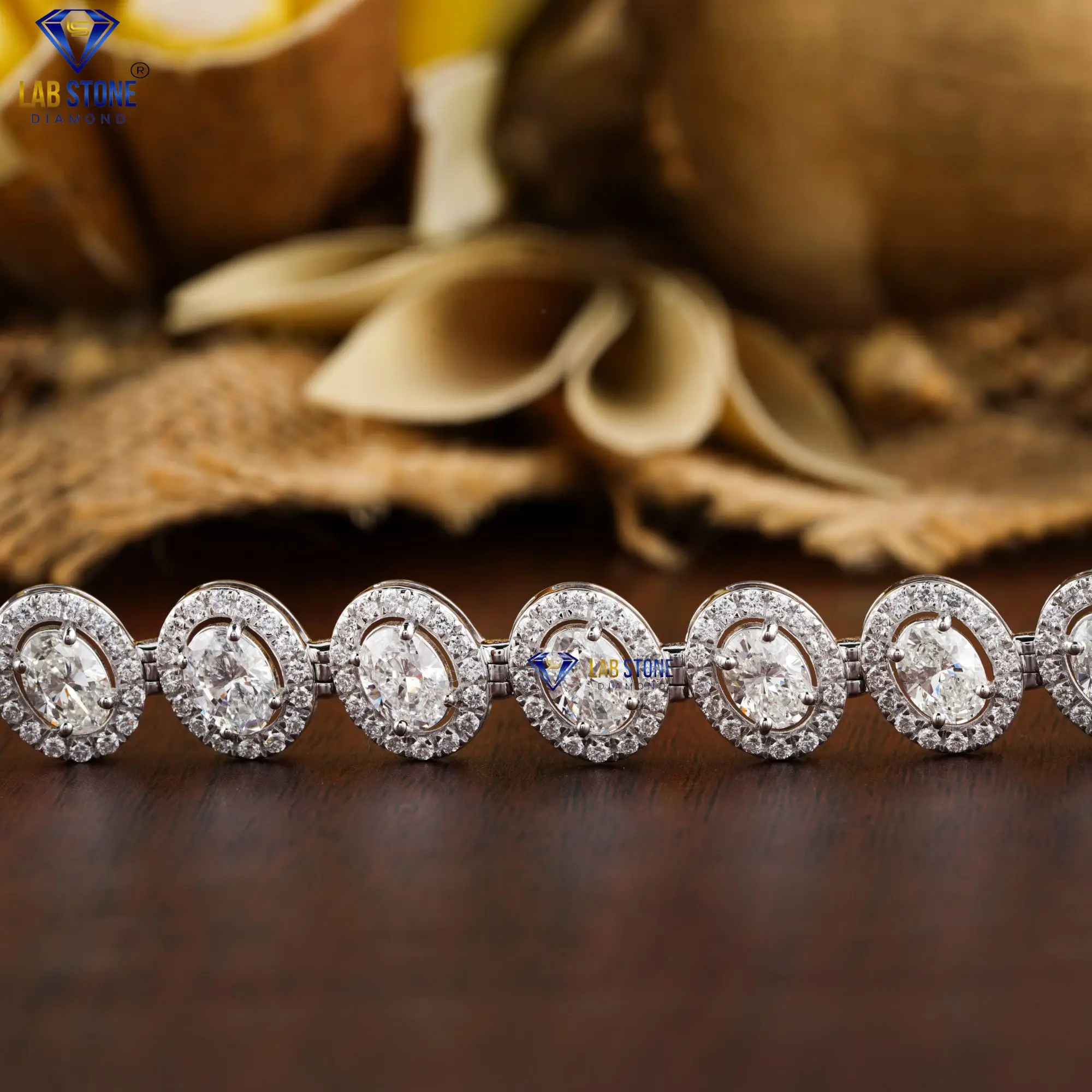 15.84 CT Oval & Round Brilliant Cut Diamond  Diamond Bracelet 18k White Gold  Cvd/Hpht Diamond  Jewelry