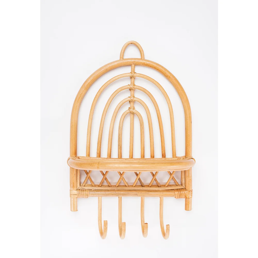 Newest design hot sale rattan wall hanging shelf decor natural color made in Vietnam