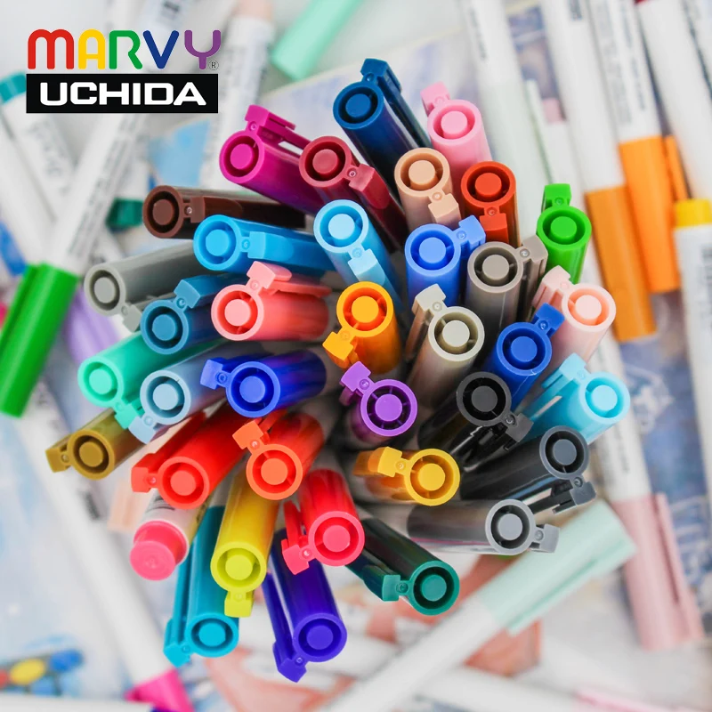 Marvy Uchida 1100 5/18/36 colors/set Water based soft watercolor brush head marker pens set for coloring watercolor paint