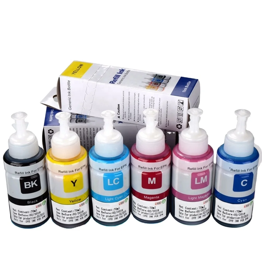 Office refill water based inkjet dye ink compatible with Epson 673/674 (CMYK)  70ML