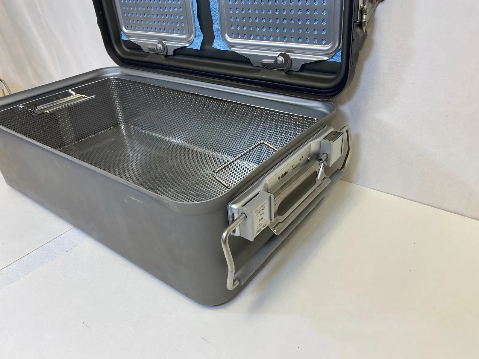 V. Mueller Sterilization Container Basket Stainless Steel Sterilization Box Instrument Tray With Cover