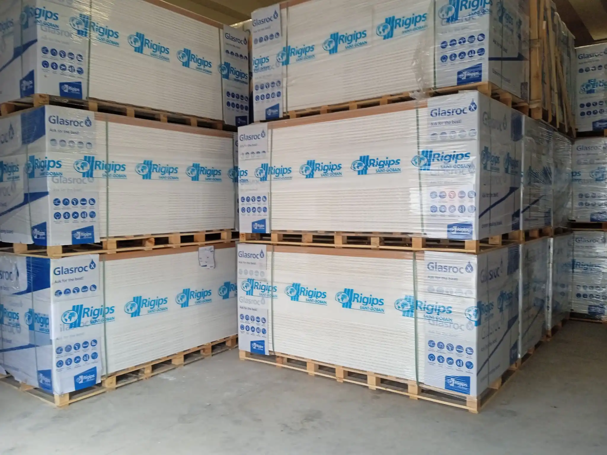 Mold Resistant Gypsum Board Glasroc X Sheathing Board 12.5mm For External Application Facade System