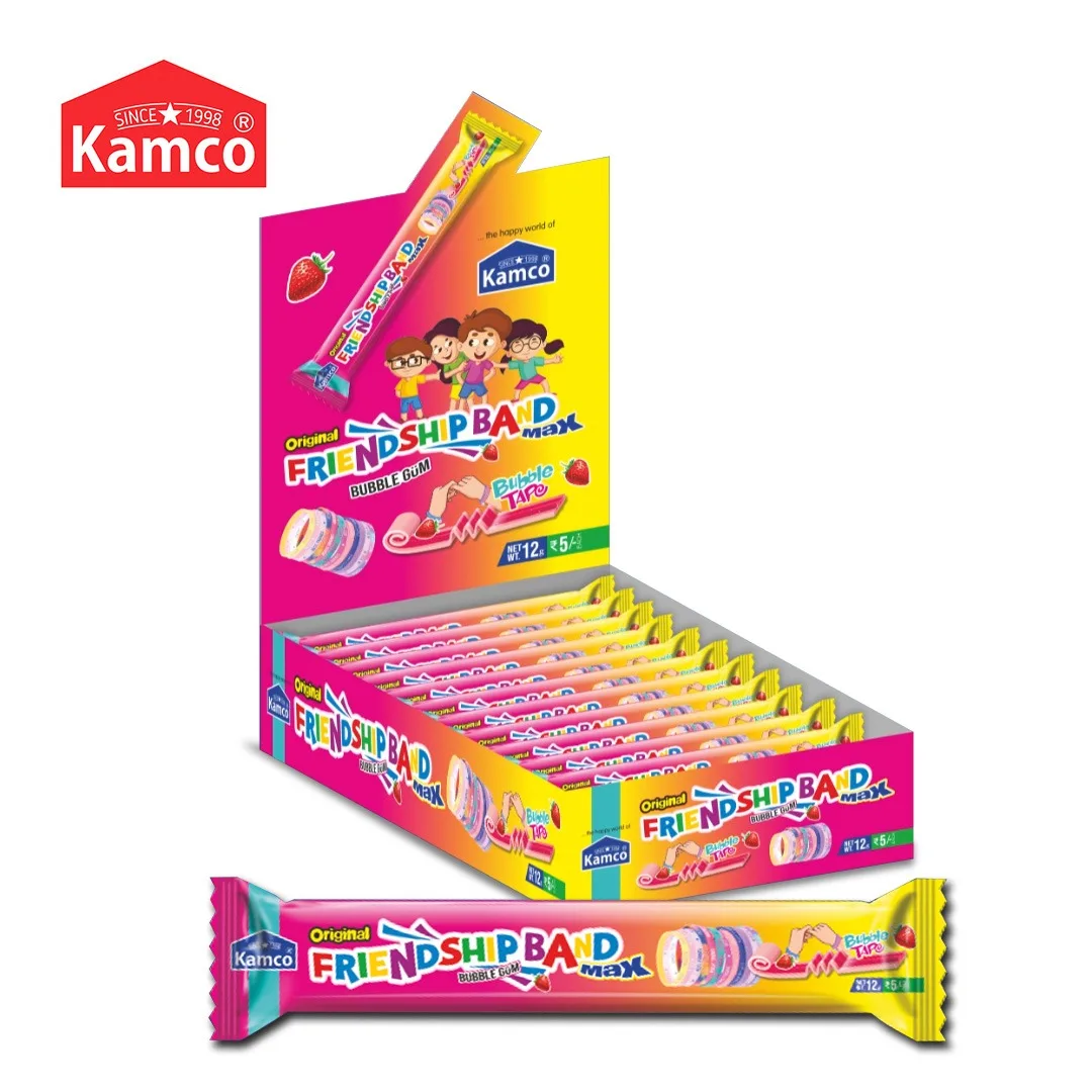EXPORT QUALITY KAMCO FRIENDSHIP BAND STRAWBERRY TAPE ROLL BUBBLE GUM