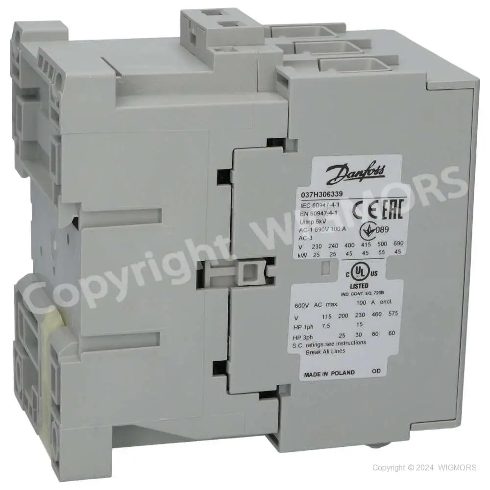 Контактор Danfoss CI 86 45 0 кВт 400 В/50/60 Гц 037h3063 39