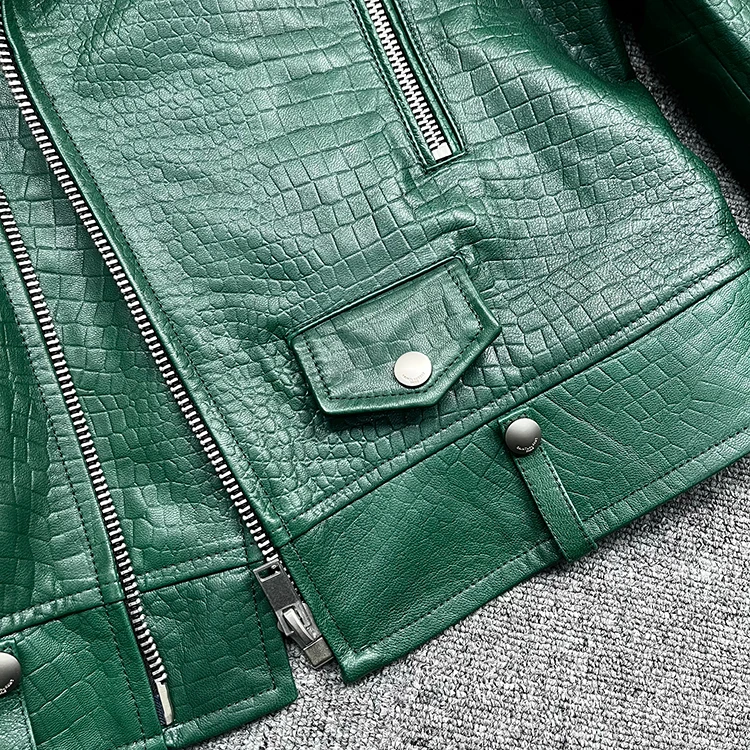 Новый стиль кожаная куртка Slim Fit Stand-up PU для мужчин