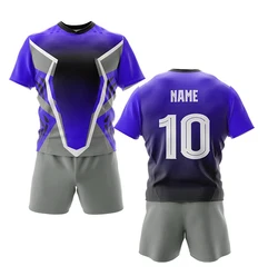 Polyester Quick Dry Stretchable Rugby Uniform in Team Uniforms Sportswear Uniforms Professional Quality rugby jersey Shorts Set