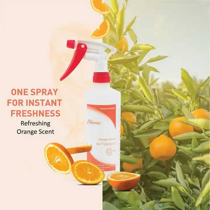 500ml Long Lasting Fresh Citrus Orange Punch Fragrance Spray Liquid Air Deodorant Metered Aerosol Car Home Office Air Fresheners