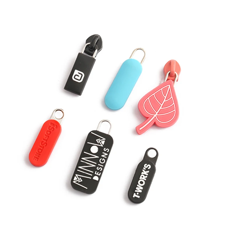 Customized Logo Soft Pvc Rubber Zipper Pullers Silicone Custom Zipper Puller For Bag