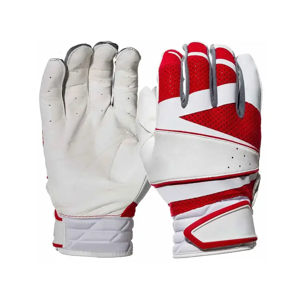 Wholesale Baseball Battling Gloves I-Web Leather Made Sports Wear Keeper Gloves Red & White Color Softball Gloves