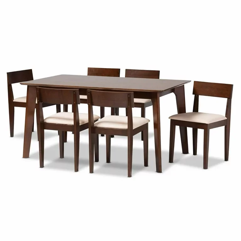 Best Choice Products 5-Piece/ 7-Piece Wooden Dining Set, Compact Mid-Century Modern Table & Chair Set for Home, Apartment