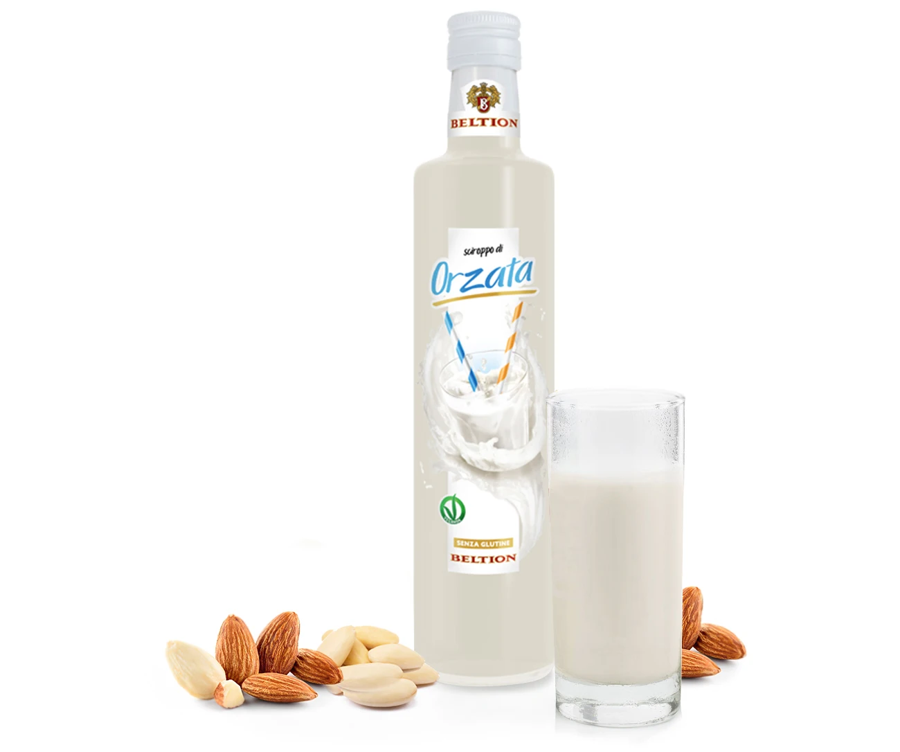 Premium Italian Orzata DRINK ZERO 500 ml VEGANOK certified to be diluted for drinks No sugar added no calories