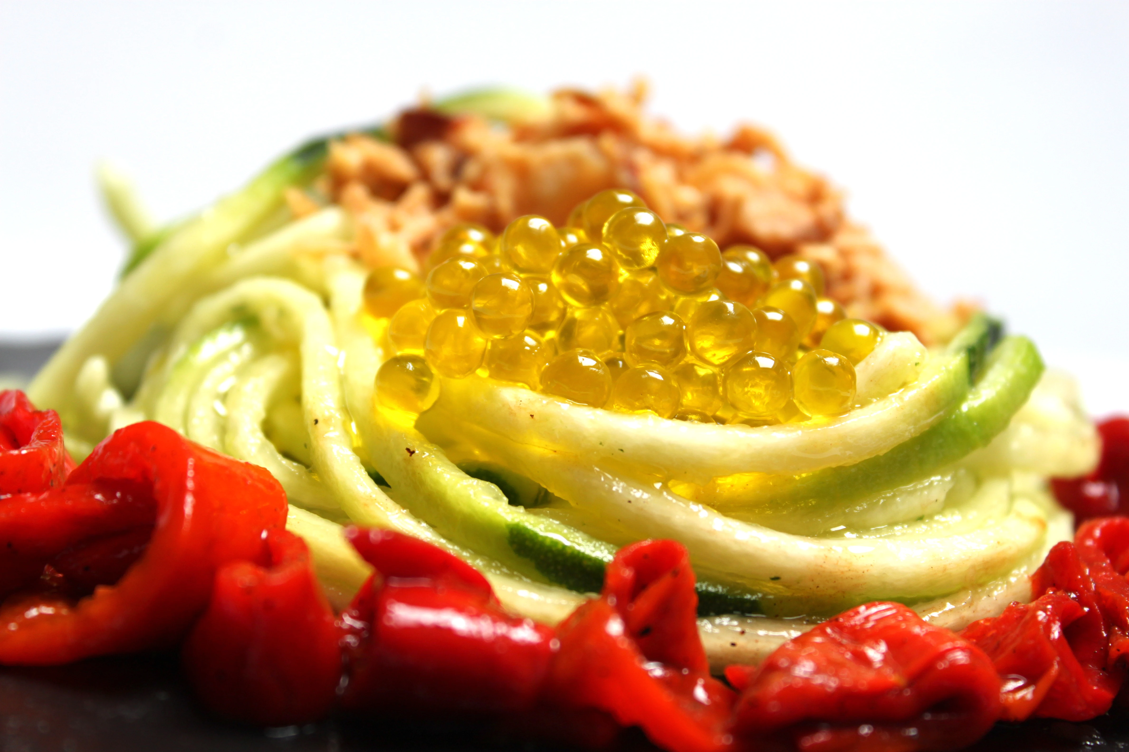 Spherika Extra Virgin Olive Oil -Pearls 50g glass jar 1 oz Spain Mediterranean diet salads olives picual Spherifications