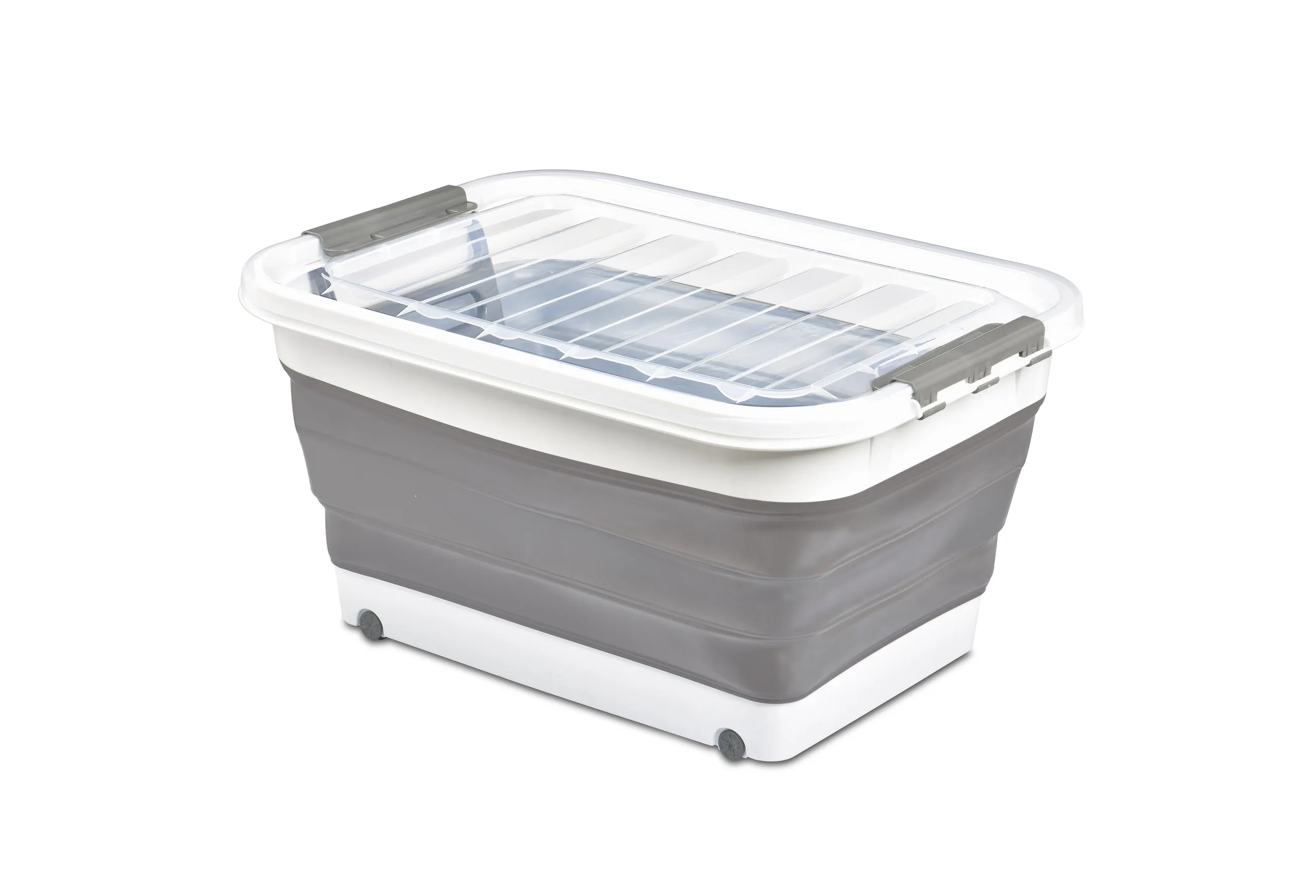 Large Capacity 65 L Collapsible Storage Container with Wheels Foldable Organizer Box Home Office Garage Amazon FBA Plastic Cars