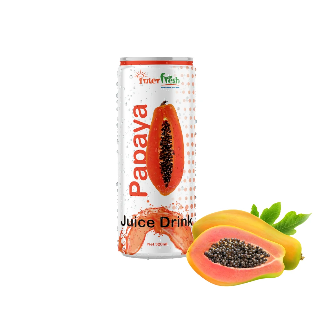 Interfresh Beverage Manufacturer Pure fresh Juice - Papaya fruit juice drink 330ml high quality good FOB Price