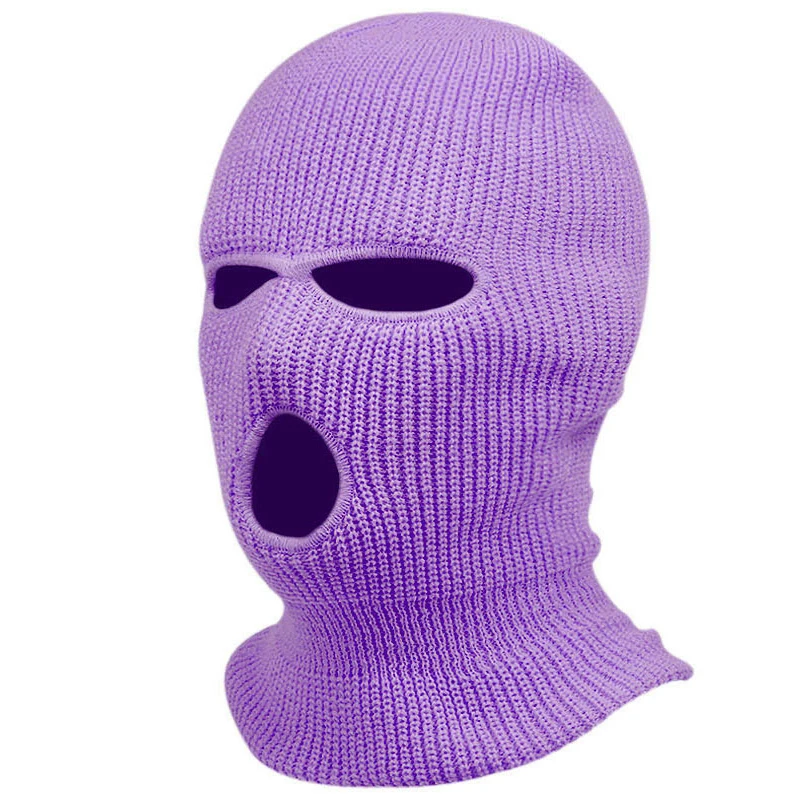 Popular Demand In Stock Men 100% Acrylic 3 Holes Knitted Balaclavas Custom Full Face Cover Ski Masks For Sale In Low MOQ