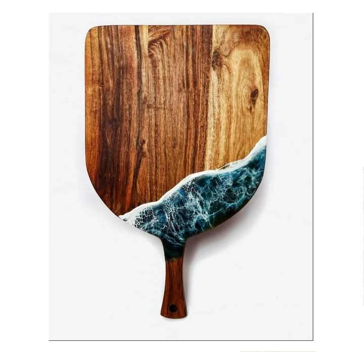 Handcrafted Resin Epoxy & Wood  Chopping Boards Perfect for Kitchen Decor Chess Chopping Blocks for Hotel Home Hotel Restaurant