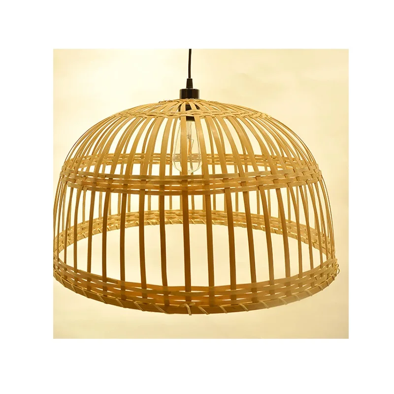 Eco-Friendly Large Chandelier Lampshade Creative Bamboo Lanterns Art Rattan Home Tea House Restaurant Decorative Features Bulb