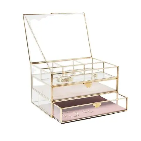 New Arrival Grey Velvet Luxury Ring Box With Lock Jeweller Box For Gift Item Rings Organizer Home Decorative Jewellery Box