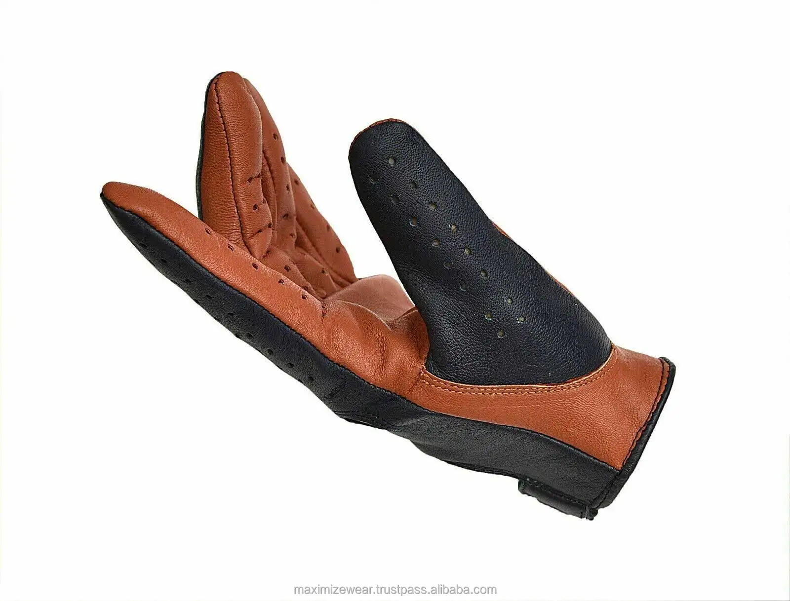 Car Drive Leather Gloves for Men Driving Gloves Pu Genuine Leather Two Tone Tan-blue Premium Quality Custom made Leather Driving