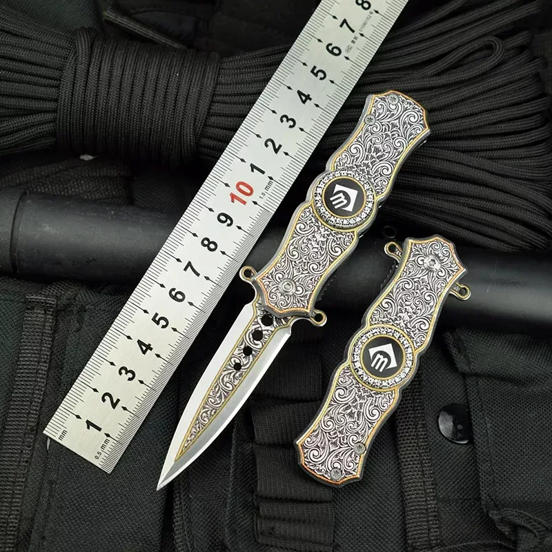 Hot sale Finger gyroscope pocket knife portable folding blade sharp fruit knives newest design hiking edh mini knife wholesale