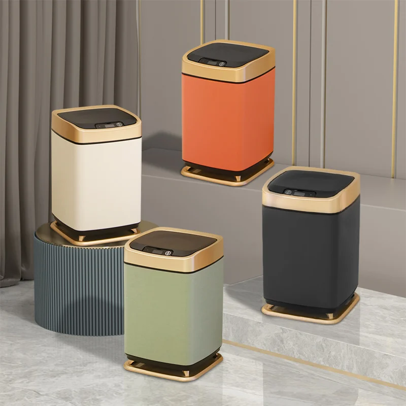 Leasylife 12LRectangle Sensor Rubbish Stainless Steel Sanitary Trash Can  Kitchen Smart Garbage Bin