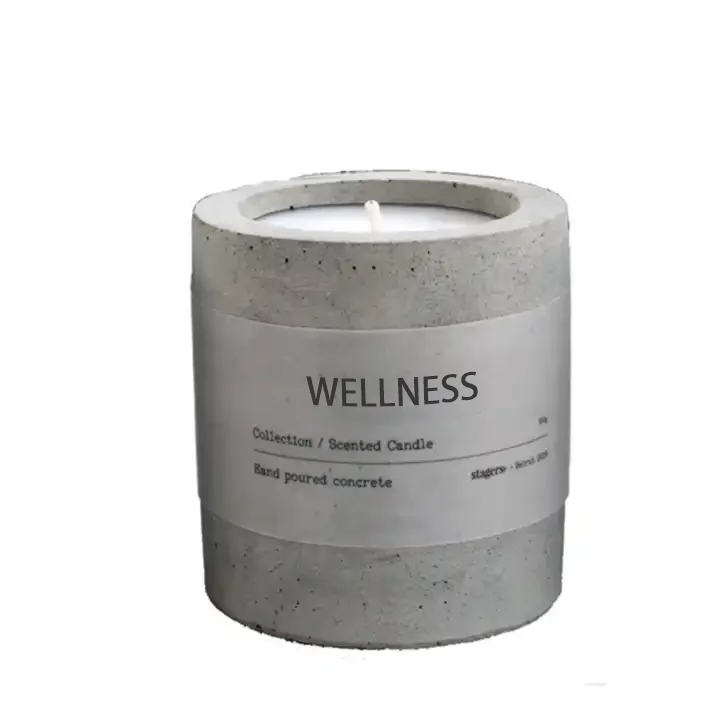 luxury scented soy customized candle in different shaped cement jar