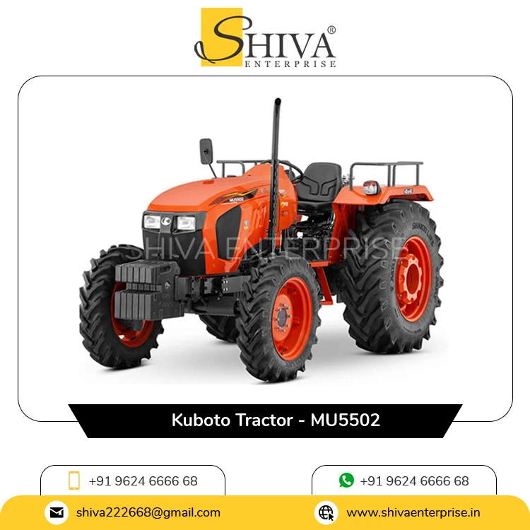 4 Cylinder Liquid Cooled Engine 2434cc Capacity Good Performance Efficient Agriculture Grade Kubota Farming Tractor MU5502