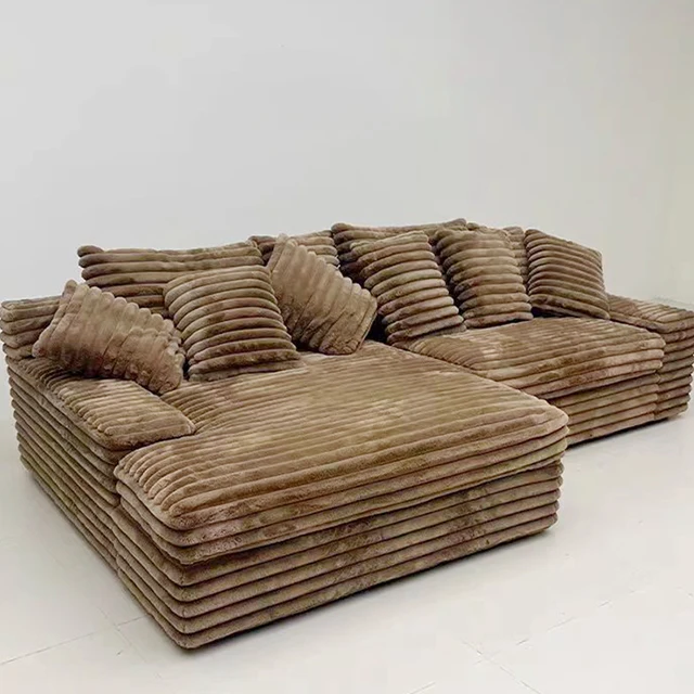 New Minimalist Living Room Furniture Sofa Set Home Theatre Sofa Bed Double Velvet Fabric Sofa Couch
