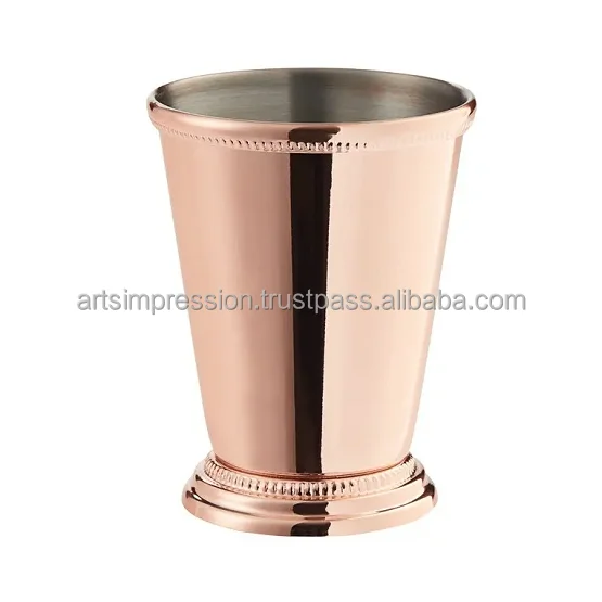 Indian Fancy Wine Copper Glass Drinking Glass Metal Pure Copper Glass Tumbler Hammered Design Drink Ware 300 ml Set Of 2