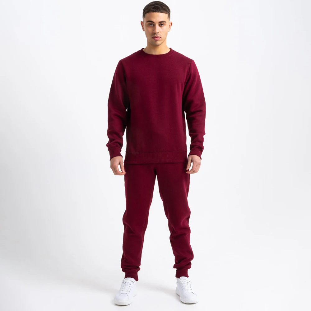 High quality men Casual Solid Color Sports Long Sleeve men Sweatsuit Two-Piece Suit