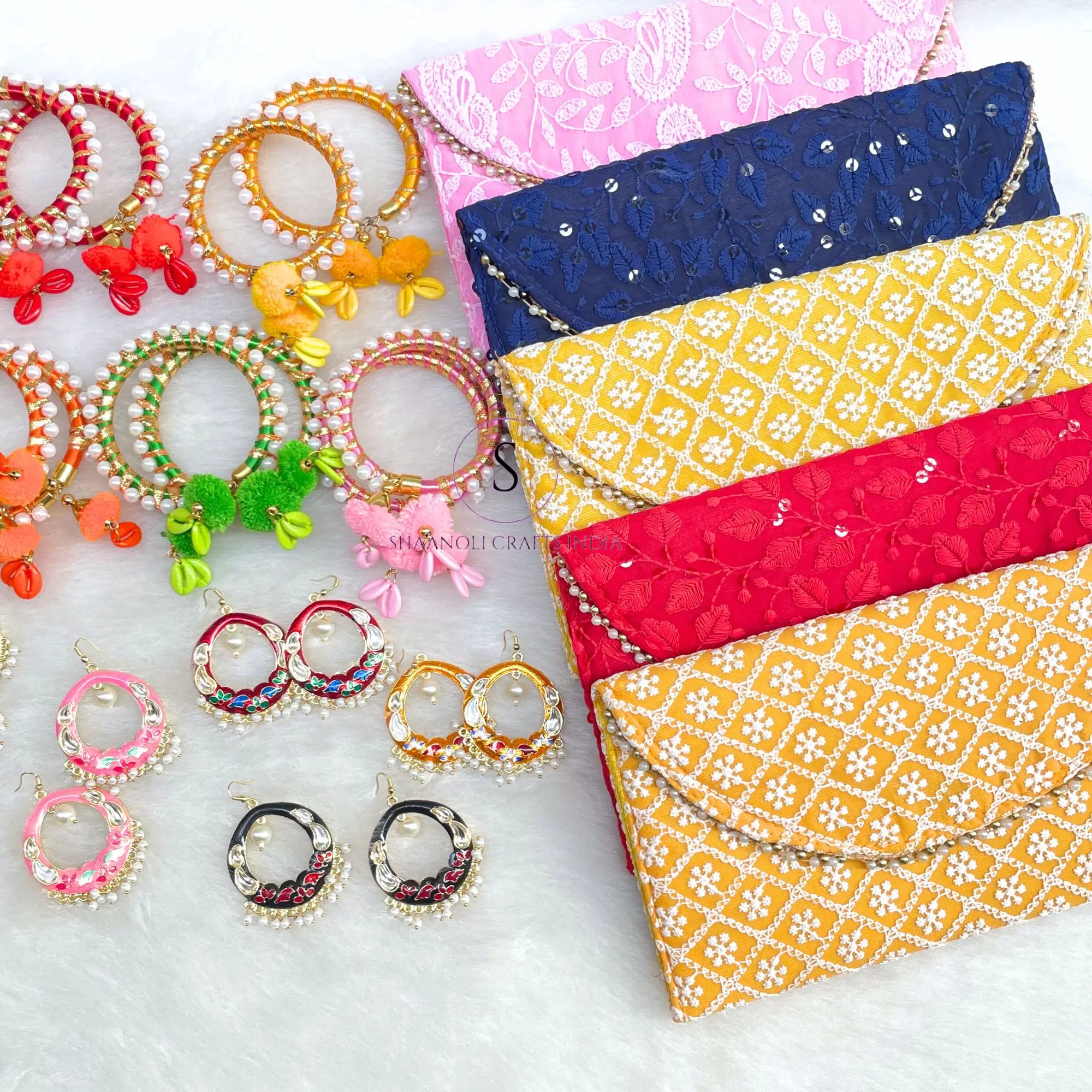 Small Color Full Decorate Your Car Handmade Cotton Cord Ethnic Embroidered Bangles Handmade 100% Designer Bangles for Wedding