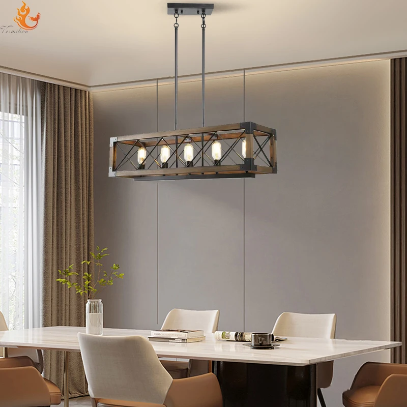 2022 Wholesale Hot Sale New Design creative personality simple Square chandelier dining room Nordic pendant lamp with Frame