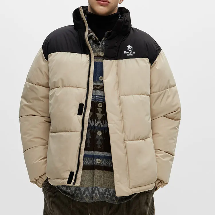 Wholesale Custom Logo Light Warm Duck Feather Custom Logo Nylon Black Hooded Winter Bubble Puff