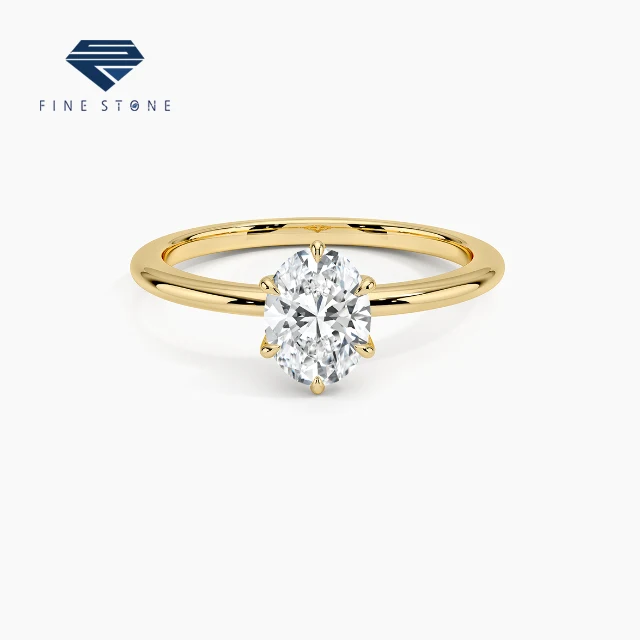 Color Twist Arm Ring IGI Lab-grown Diamonds for Wedding Band New Arrival Classic Style 6 Claws 14K Gold White Engagement Ring