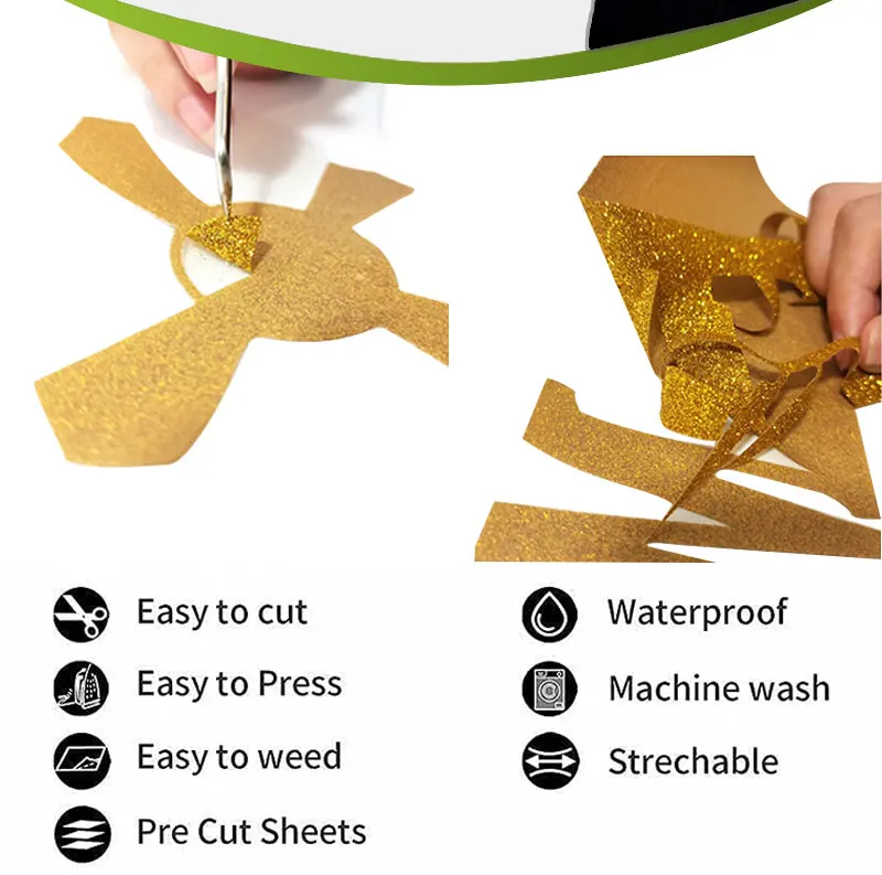 Shunaimei Wholesale bling press rolls vinil textil htv glitter heat transfer vinyl glitter htv  for tshirt