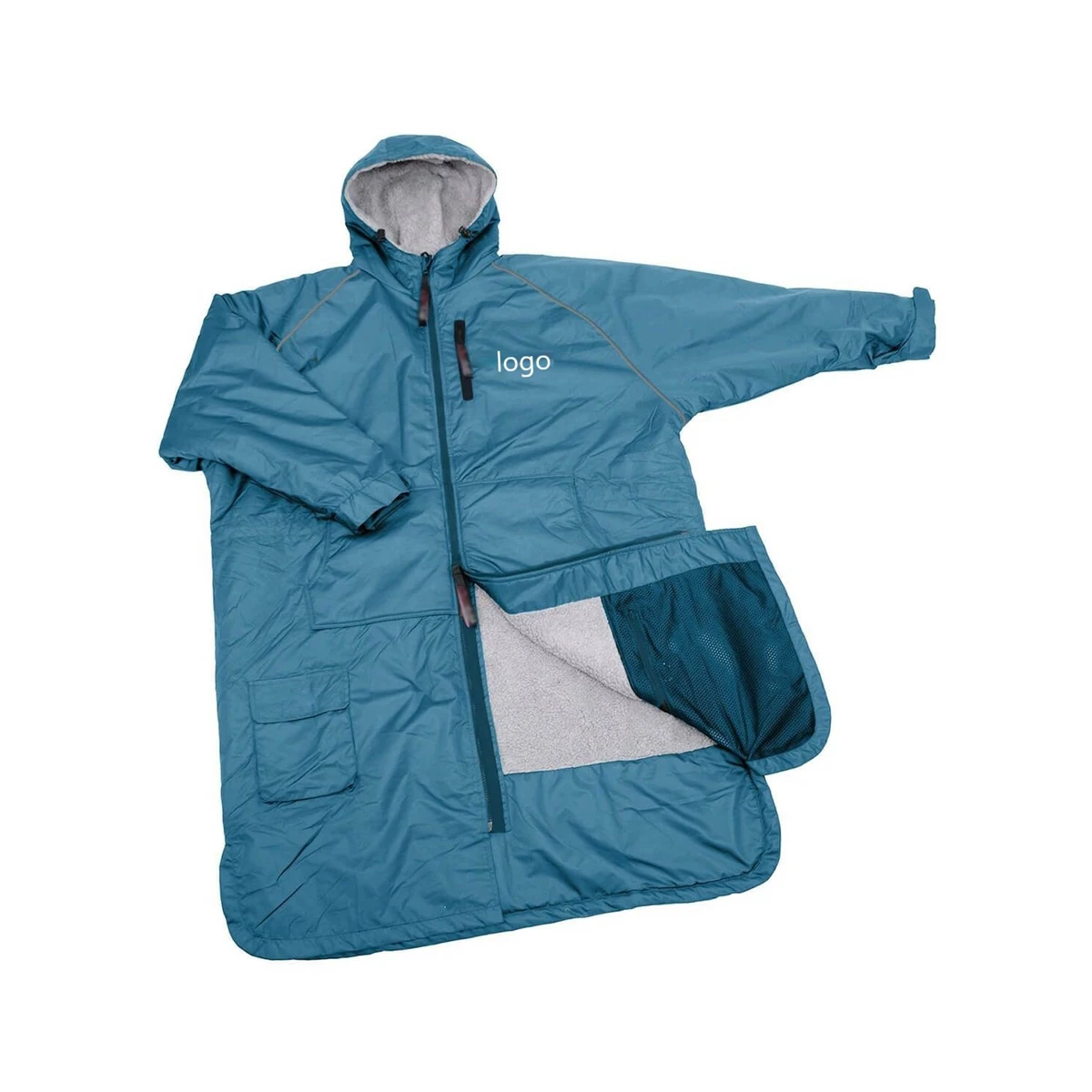 Changing Dry Robe Fleece Lined Waterproof Coat, S,M,L,XL, Warm Jacket