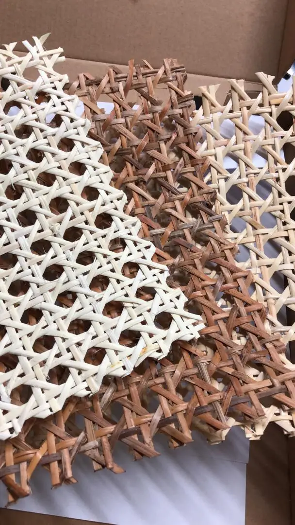 TW6 Hexagon Weave Rattan Cane Webbing 16Inch 24Inch 32Inch 36 Inch Width Rattan Roll For Furniture