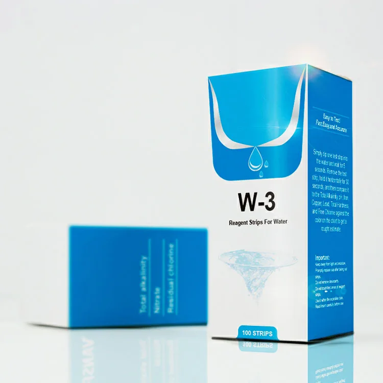 Factory Direct Wholesale 3 parameters total alkali nitrite free chlorine reagent strips for Water test strips quick test W-3